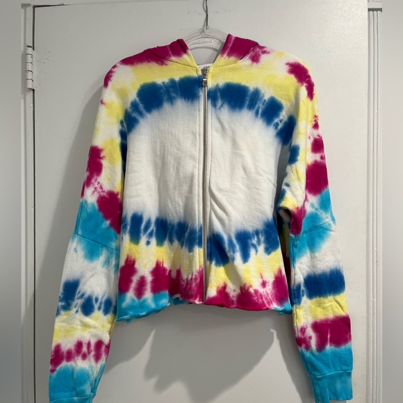 Lauren Moshi Multicolored Irma Pinky Swear Hooded Zip Front Sweatshirt Sz. M - Picture 2 of 10